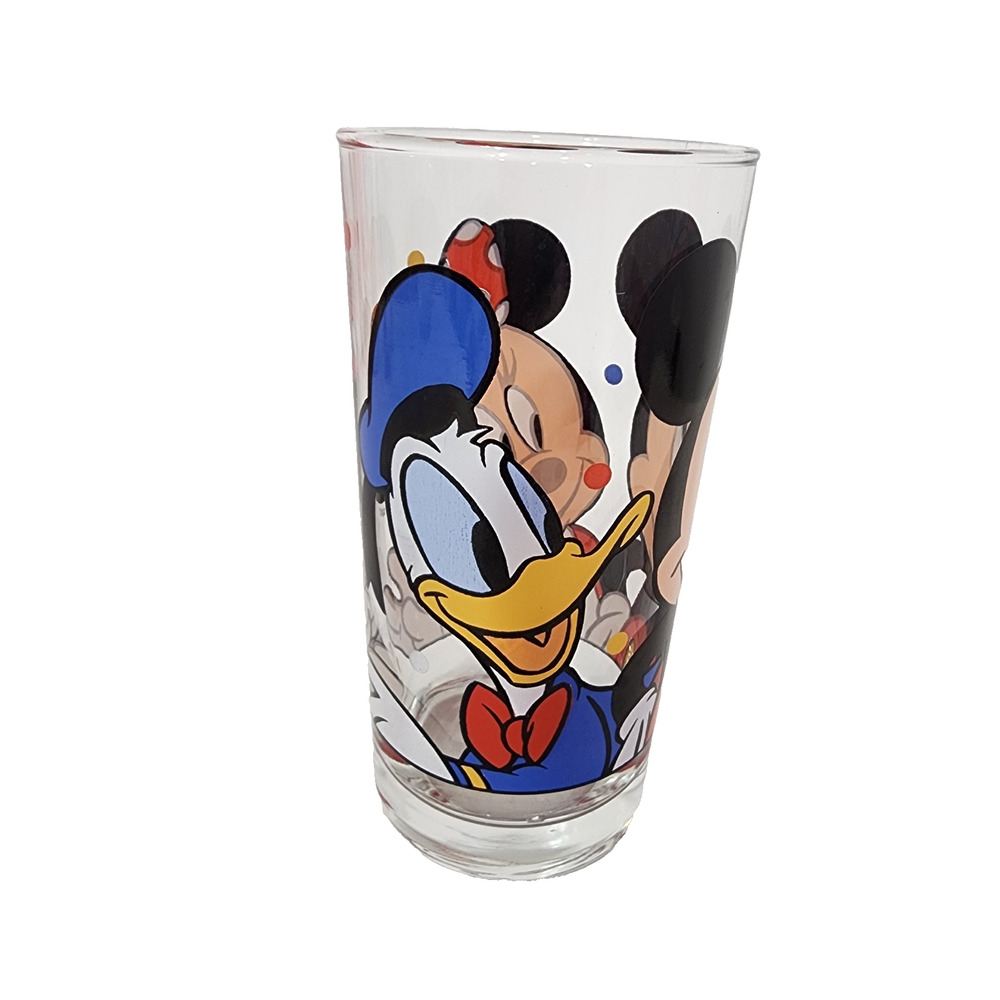 Vtg Anchor Hocking Walt Disney Co Mickey Minnie Mouse Donald Duck Juice Glass